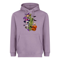 Lavender halloween cows Heavyweight Hoodie - LillyAllenDesigns