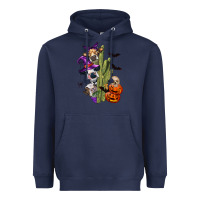 Navy halloween cows Heavyweight Hoodie - LillyAllenDesigns