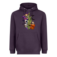 Plum halloween cows Heavyweight Hoodie - LillyAllenDesigns