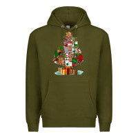 Army Green nurse christmas tree Premium Hoodie - FaDigitalArtStudio