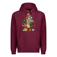 Burgundy nurse christmas tree Premium Hoodie - FaDigitalArtStudio