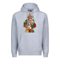 Heather Grey nurse christmas tree Premium Hoodie - FaDigitalArtStudio