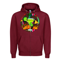 Burgundy hispanic heritage month round earrings 2 Zipper Hoodie - BundleAndBundleShop