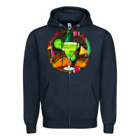 Navy hispanic heritage month round earrings 2 Zipper Hoodie - BundleAndBundleShop