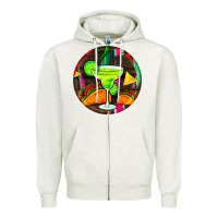 Oatmeal Heather hispanic heritage month round earrings 2 Zipper Hoodie - BundleAndBundleShop