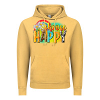 Vintage Mustard Choose happy Vintage Hoodie - NancyCooperArtShop