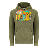 Vintage Olive Choose happy Vintage Hoodie - NancyCooperArtShop