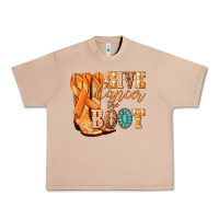 Burro Give Cancer the boot Kidney Cancer orange ribbon Urban Heavy Tee - NancyCooperArtShop