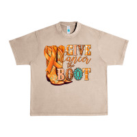 French Oak Give Cancer the boot Kidney Cancer orange ribbon Urban Heavy Tee - NancyCooperArtShop