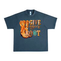 Midnight Navy Give Cancer the boot Kidney Cancer orange ribbon Urban Heavy Tee - NancyCooperArtShop