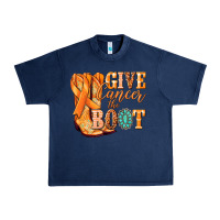 Navy Give Cancer the boot Kidney Cancer orange ribbon Urban Heavy Tee - NancyCooperArtShop