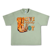 Oil Green Give Cancer the boot Kidney Cancer orange ribbon Urban Heavy Tee - NancyCooperArtShop