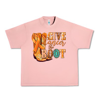 Salmon Give Cancer the boot Kidney Cancer orange ribbon Urban Heavy Tee - NancyCooperArtShop