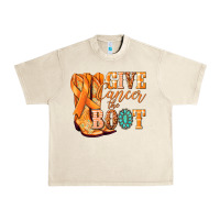 Sandshell Give Cancer the boot Kidney Cancer orange ribbon Urban Heavy Tee - NancyCooperArtShop