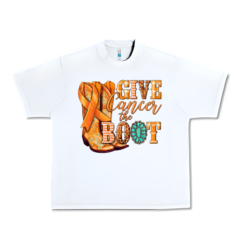 Give Cancer The Boot Kidney Cancer Orange Ribbon Urban Heavy Tee by NancyCooperArtShop | Teevron