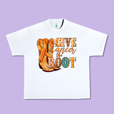 Give Cancer The Boot Kidney Cancer Orange Ribbon Urban Heavy Tee Designed By Nancycooperartshop