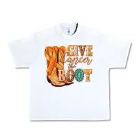 White Give Cancer the boot Kidney Cancer orange ribbon Urban Heavy Tee - NancyCooperArtShop