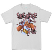 Sky J Mauve Sneaker Girl Afro Woman Premium Tee | Teevron