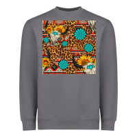 Storm western aztec bull skull seamless pattern Heavyweight Sweatshirt - FaDigitalArtStudio