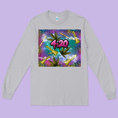 4 20 Marijuana Holiday Long Sleeve Tee Designed By Tumblerdesignbyshophia