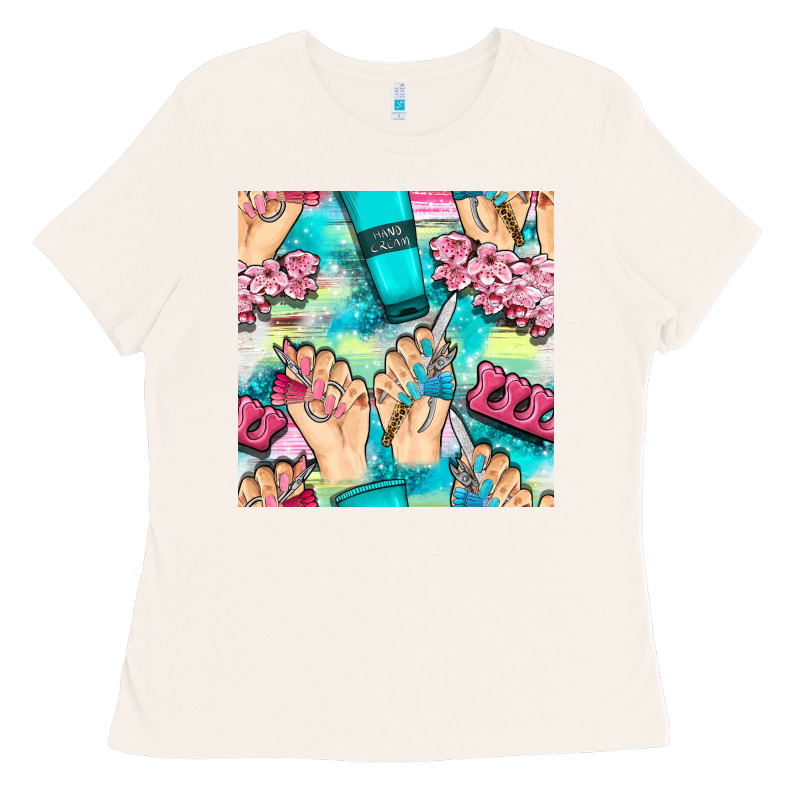 Hand Cream And Nail Tools With Serape And Glitter Seamless Pattern Bbs Ladies Tee by BundleAndBundleShop | Teevron