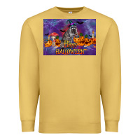 Antique Gold Happy Halloween Raccoon Premium Sweatshirt - LillyAllenDesigns
