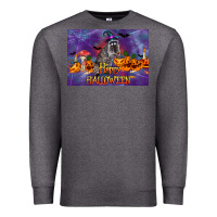 Charcoal Heather Happy Halloween Raccoon Premium Sweatshirt - LillyAllenDesigns