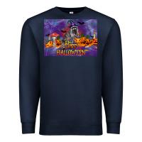 Navy Happy Halloween Raccoon Premium Sweatshirt - LillyAllenDesigns