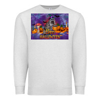 Oatmeal Heather Happy Halloween Raccoon Premium Sweatshirt - LillyAllenDesigns