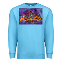 Ocean Blue Happy Halloween Raccoon Premium Sweatshirt - LillyAllenDesigns