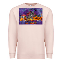 Pale Pink Happy Halloween Raccoon Premium Sweatshirt - LillyAllenDesigns