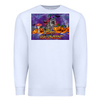 White Happy Halloween Raccoon Premium Sweatshirt - LillyAllenDesigns