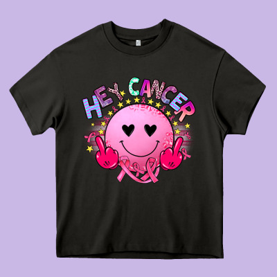 Hey Cancer Heavy Core Tee Designed By Jahusdesignshop