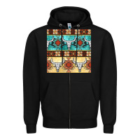 Black native american aztec seamless pattern 3 Zipper Hoodie - BundleAndBundleShop