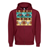 Burgundy native american aztec seamless pattern 3 Zipper Hoodie - BundleAndBundleShop