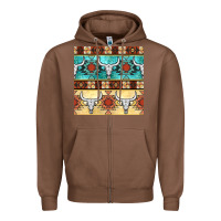 Chestnut native american aztec seamless pattern 3 Zipper Hoodie - BundleAndBundleShop