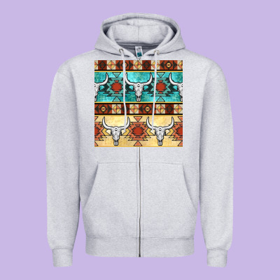 Native American Aztec Seamless Pattern 3 Zipper Hoodie Designed By Bundleandbundleshop