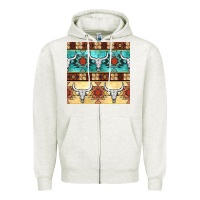 Oatmeal Heather native american aztec seamless pattern 3 Zipper Hoodie - BundleAndBundleShop