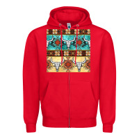 Red native american aztec seamless pattern 3 Zipper Hoodie - BundleAndBundleShop