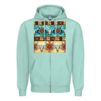 Seafoam native american aztec seamless pattern 3 Zipper Hoodie - BundleAndBundleShop