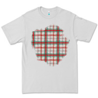 Dove Grey Christmas Tartan Patch Premium Tee - BundleAndBundleShop