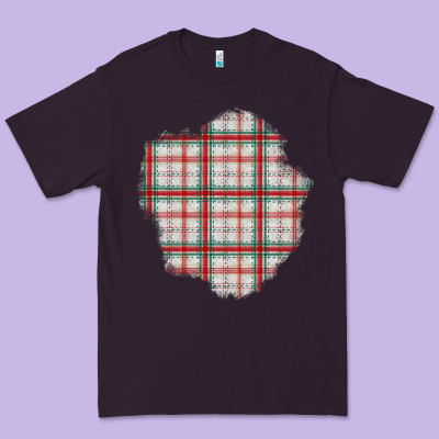 Christmas Tartan Patch Premium Tee Designed By Bundleandbundleshop
