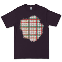 Plum Christmas Tartan Patch Premium Tee - BundleAndBundleShop