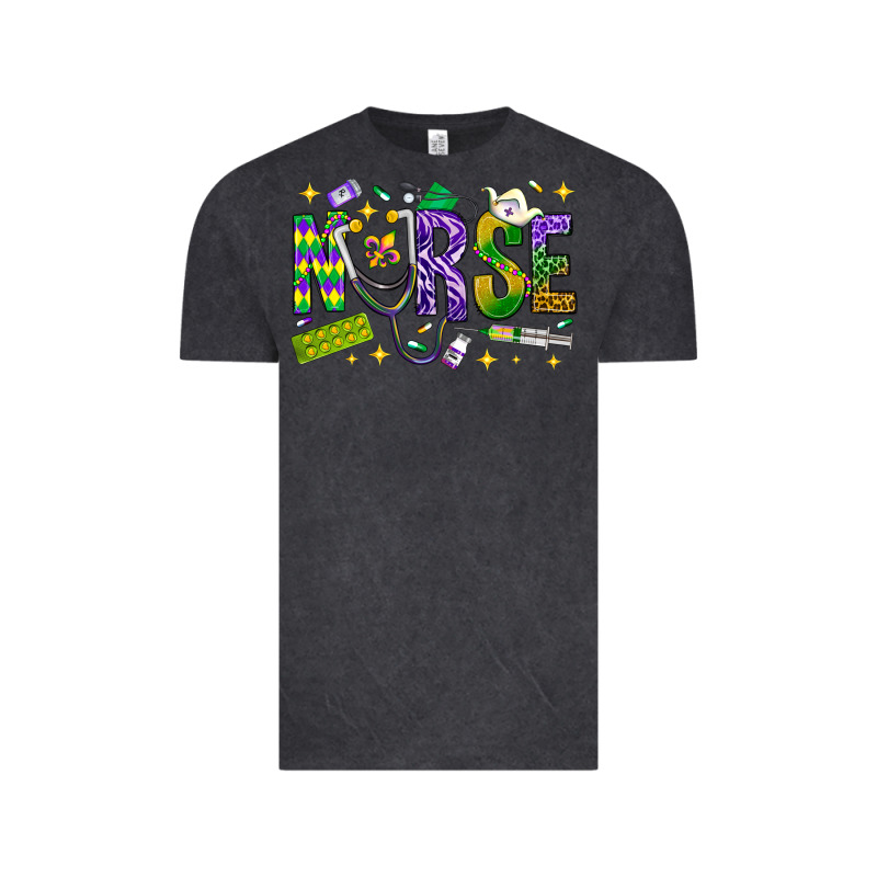 Mardi Gras Nurse Vintage Tee by NancyCooperArtShop | Teevron