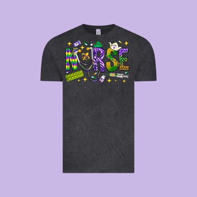 Mardi Gras Nurse Vintage Tee Designed By Nancycooperartshop