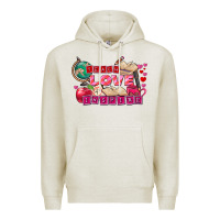 Oatmeal Heather Valentine's Day Teach Love Inspire Premium Hoodie - FaDigitalArtStudio