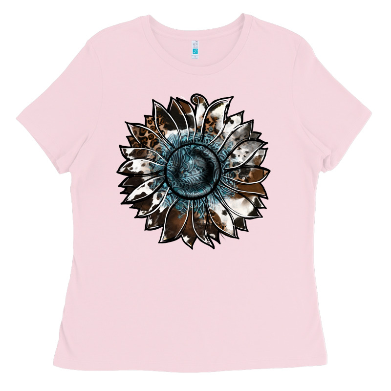 Cowhide Leopard And  Leather Sunflower Ladies Tee by RanaPortraitStore | Teevron