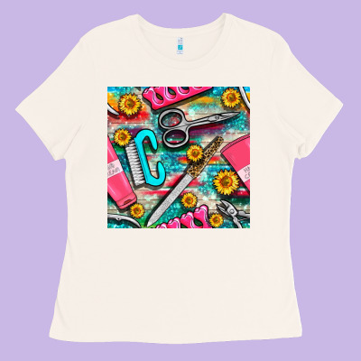 Nail Art Tools And Hand Cream With Serape And Turquoise Glitter Seamle Ladies Tee Designed By Bundleandbundleshop