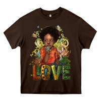 Chocolate Brown black afro boy love Heavy Core Tee - NancyCooperArtShop