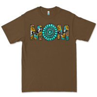 Cacao Western Mom With Turquoise Gemstone Premium Tee - BundleAndBundleShop